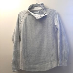 prAna Brandie  Sweater mock neck,size small, color light gray wool blend